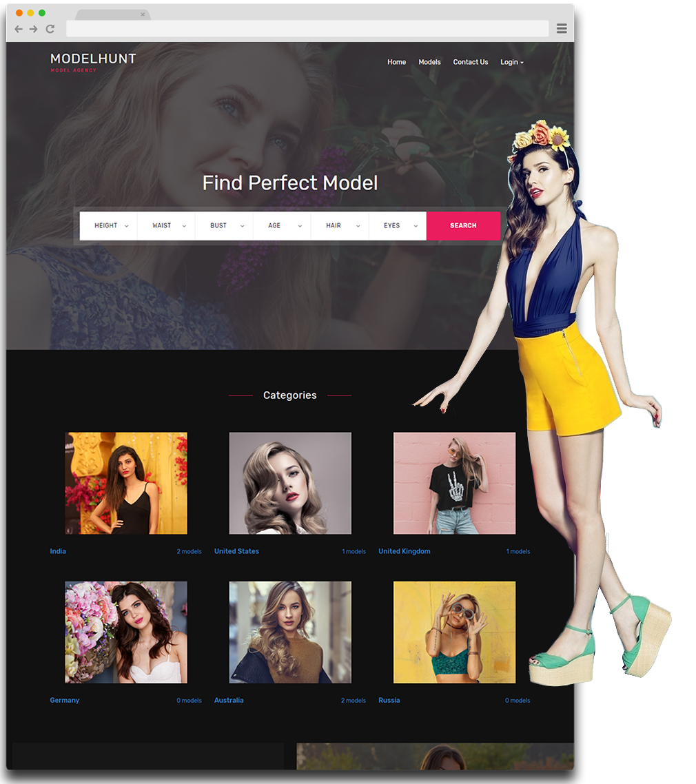 online portals for modeling websites